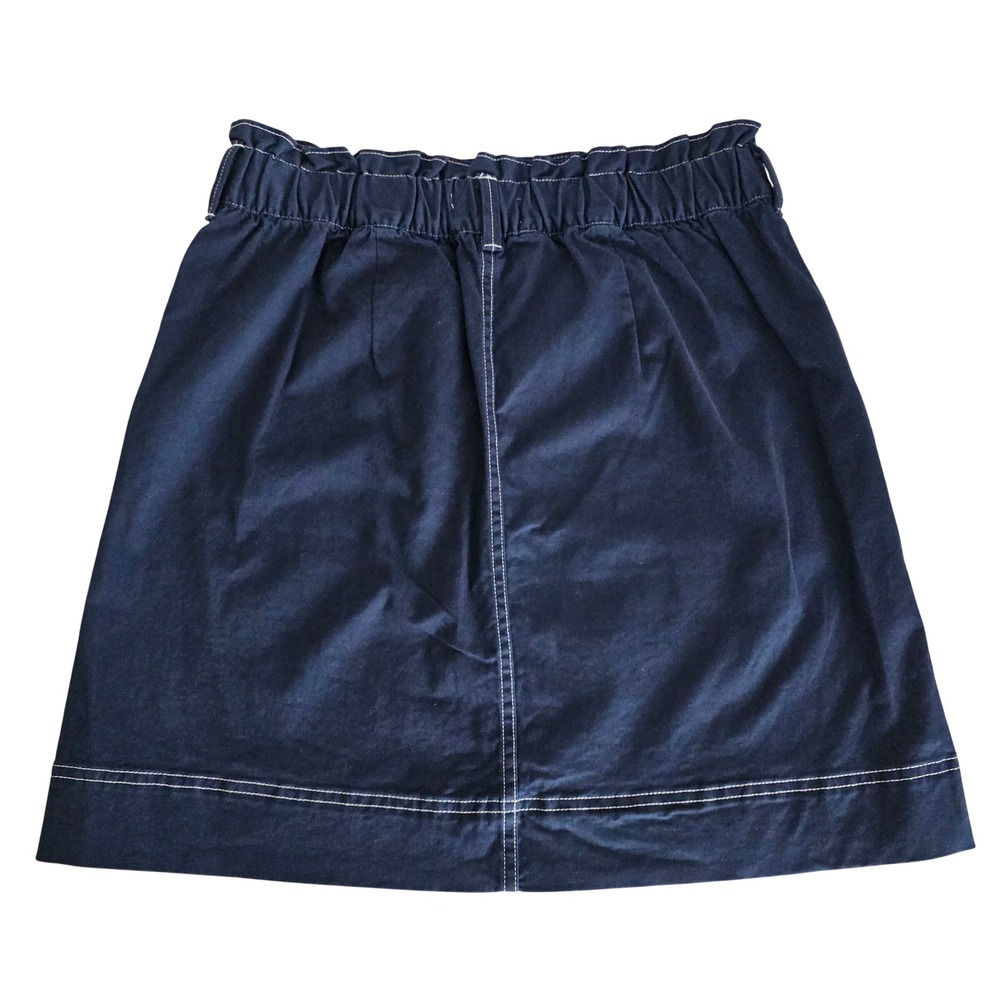 Free Assembly Navy Blue Contrast Stitch Paperbag Waist Mini Skirt Small NWT - Picture 10 of 10